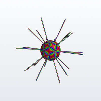 Riemann relief (ornament) of (z*(z**10 - 11*z**5 - 1))**5 / (z**20 + 228*z**15 + 494*z**10 - 228*z**5 + 1)**3