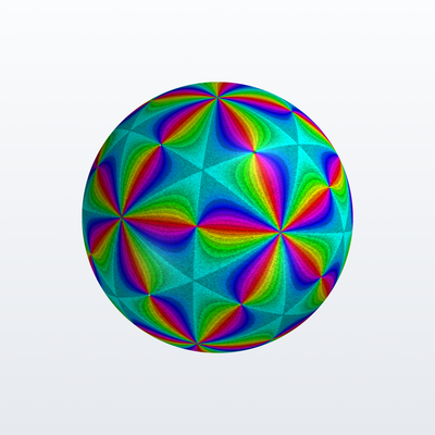 Riemann relief (ornament) of (z**30 - 522*z**25 - 10005*z**20 - 10005*z**10 + 522*z**5 + 1)**2 / (z*(z**10 - 11*z**5 - 1))**5