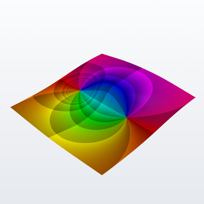 3D analytic landscape of (z - 1) / (z + 1)