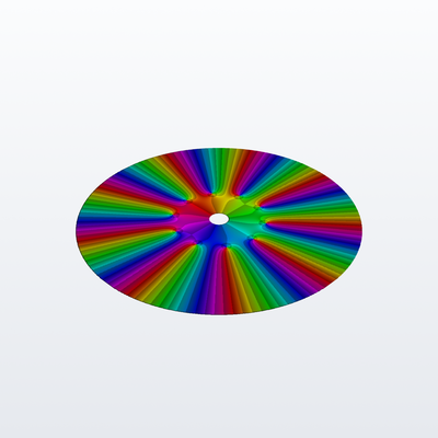 3D analytic landscape of z / (z**10 - 1)