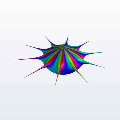 Riemann relief (ornament) of z / (z**10 - 1)