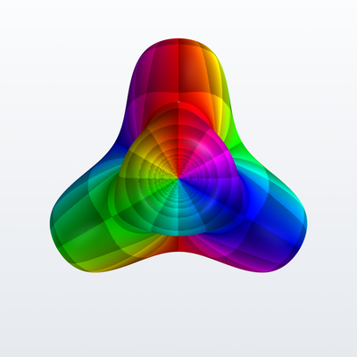 Riemann relief (ornament) of (z**4 + 2j*sqrt(3)*z**2 + 1) / (z**4 - 2j*sqrt(3)*z**2 + 1)