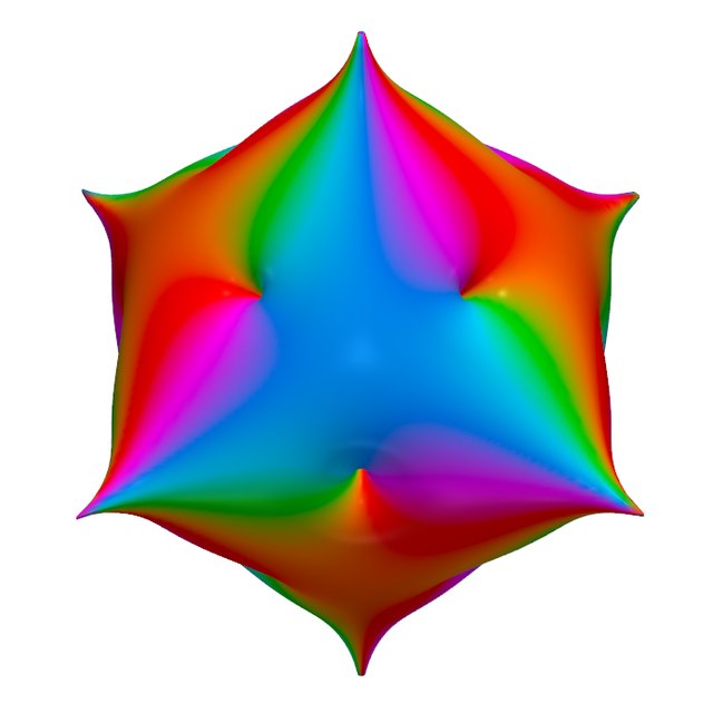 The printed shape, colored by phase